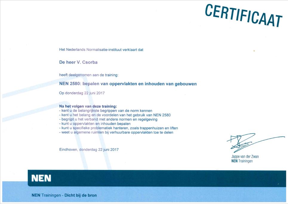 NEN 2580 certificaat